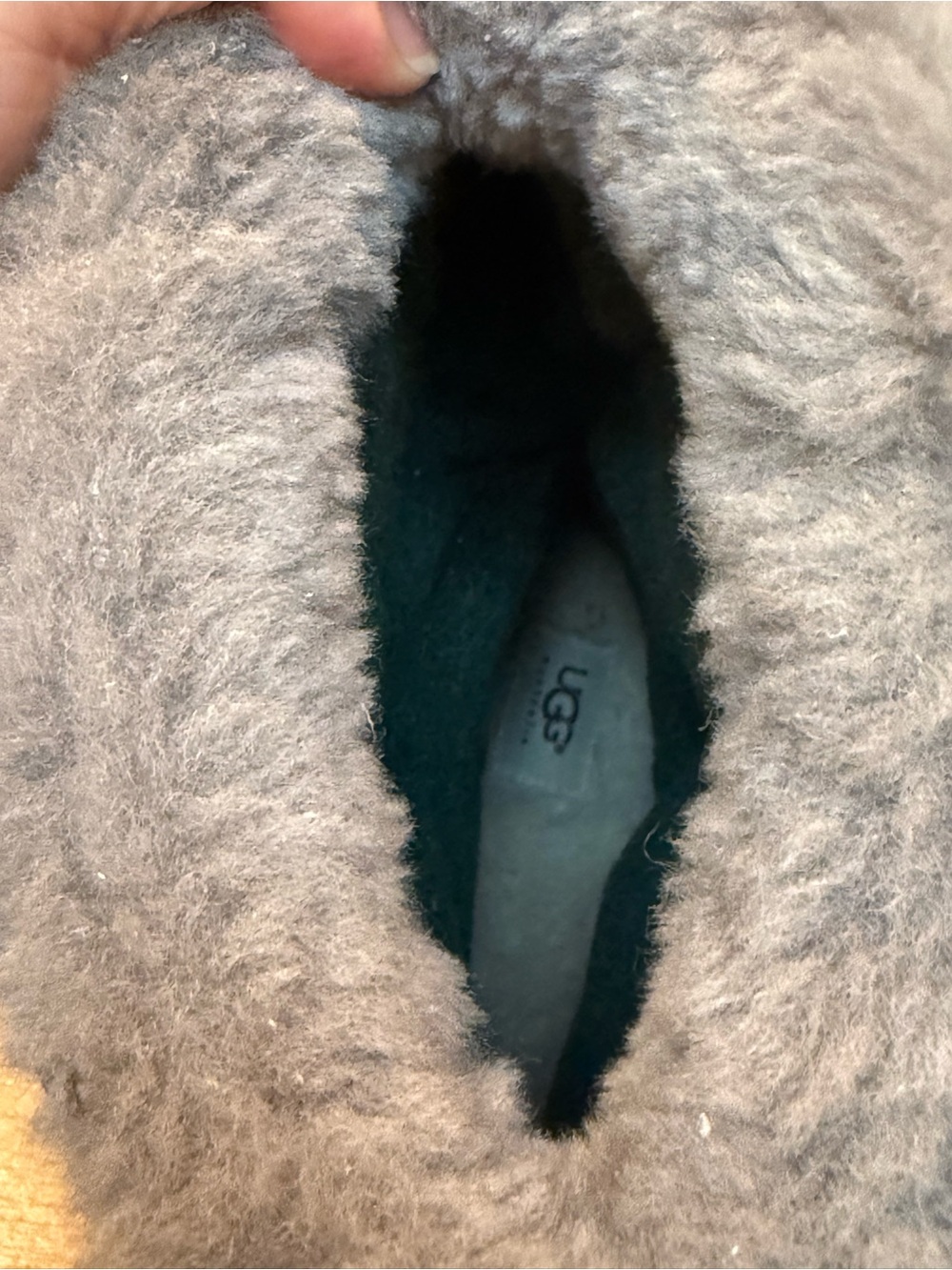 RARE UGG Australia Mns Gray Pueblo Boot Waterproof Leather Rubber Sheepskin Sz13 - Picture 8 of 11
